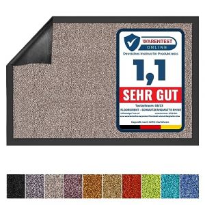 KARAT Paillasson de Porte Rhine - Paillasson Lavable en Machine &agrave; 30&deg;C - Tapis d'entr&eacute;e antid&eacute;rapant Absorbant - Tapis de Porte certifi&eacute; Oeko-TEX Standard 100 (Gull, 90 cm x 150 cm) (Velvet Trading, neuf)