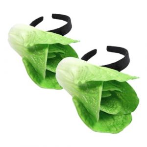 TOGEVAL 2 Pièces Bandeau chou chinois coiffe de nouveauté drôle bandeau élastique en forme de chou légume élastiques à cheveux en chou chinois bandeau de fête d'halloween le fer Vert clair (BOBOLING, neuf)
