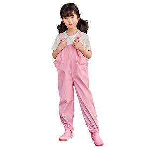 Gaga city Pantalon Imperméable Enfant,Vêtements Imperméables Garçon,Pantalon de Boue,Salopette Pluie Fille Étanche Outdoor Pink/122/128 (Gagacity, neuf)