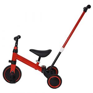 Draisienne Vélo pour Enfant à partir de 1 an, Jouet avec 3 Roues pour Vélo bébé de 12 à 36 Mois, Premier vélo sans pédales pour garçons et Filles comme Cadeau d'anniversaire-3 en 1 (Rouge) (Hechheu, neuf)