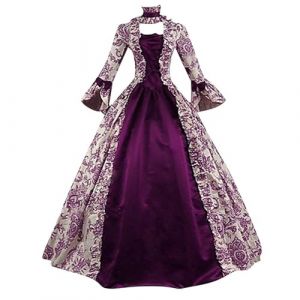 Robe Rétro Médiévale Femme Renaissance Baroque Robes Médiévale Rétro Manches Trompette Victorienne Gothique Robe Grandes Tailles Maxi Carnaval Halloween Fête Femmes Cosplay Carnaval Victorien (⭐⭐⭐⭐⭐Générique(5-12 jours Arrivé), neuf)