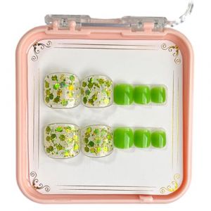 alloneslife Elegant Touch Faux ongles à coller sur les ongles d'orteils à presser courts et colorés pour femmes et filles (04) (JINGYIKEJIGS, neuf)