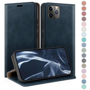 HUOUH Coque pour iPhone 11 Pro Max 6,5" avec RFID Blocage Etui à Rabat en Cuir de Premium,Fentes pour Cartes,Case à Rabat,Coques de Cover pour Apple 11 Pro Max Portefeuille Bleu Foncé (ETERNAL FLAME TRADING, neuf)