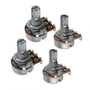 FLEOR Pots de contr&ocirc;le du volume de tonalit&eacute; de guitare 4PCS Ensemble A250+B250 avec ba&iuml;onnette L15mm tige fendue courte pour guitare basse &eacute;lectrique ((ensemble de 2A2B) (iknmusic-uk, neuf)