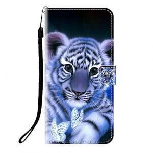 Sunrive Coque Compatible avec Wiko Power U30, Housse Mignon &Eacute;tui avec Fonction de Support Etui Protecteur Protection Portefeuille Cas Magn&eacute;tique PU Cuir(Q Tigre)+Stylet OFFERTS (sunrive, neuf)
