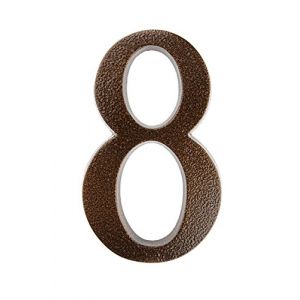HUBER numéro de maison 8 en aluminium 20 cm I numéros de maison pour la maison et la porte I numéro de maison XL I plaques de numéro de maison en cuivre noble design 3D, revêtement par poudre (Service@huber-electro, neuf)