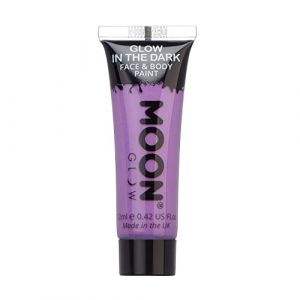 Moon Glow- Peinture pour le visage et le corps « Glow in the Dark » - Glow in the Dark - Charge to Illuminate, Violet, 12 ml (NeonBeauty, neuf)