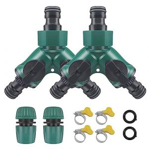 RoseFlower 2 Voies Raccord de Tuyau D'arrosage, Adaptateur Tuyau Arrosage de 3/4" - Hose Splitter Valves plomberie pour l'irrigation du Jardin, Robinet Extérieur et Minuteries d'Arrosage (BrightLearnMarketEU, neuf)