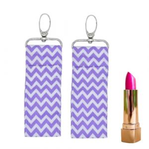 2pcs rouge à lèvres titulaire trousseau, chapsticks titulaire baume à lèvres titulaire pochette sac en métal porte-clés pour Voyage transporter (Violet léger) (Julianne-EU, neuf)