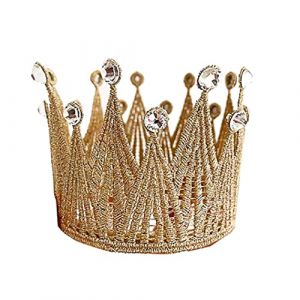 Chapeau d'anniversaire pour animaux de compagnie, Gold Lace Royal Crown Hat Puppy Party Fournit des costumes pour chiens Cat Photo Prop... (JianShiXianLIULANSHANGMAOYouXianGongSi, neuf)