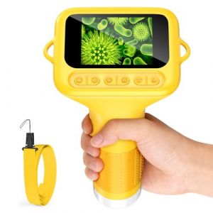 Lemoni Microscope Ashfly pour enfants, &eacute;cran IPS 2,0 pouces, Lemoni Explorer, microscope num&eacute;rique, USB, microscope LED, connexion PC, mini microscope ext&eacute;rieur, &agrave; partir de 3 ans, couleur (Ashfly-EU, neuf)