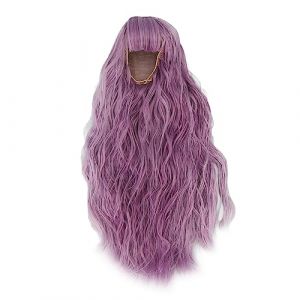 Respicefinem Perruque de cheveux de poup&eacute;e en fibre haute temp&eacute;rature longue ondul&eacute;e violette de remplacement pour poup&eacute;es DIY de 8,3 &agrave; 9,4 pouces &agrave; l'&eacute;chelle 1/3 avec un look (Purple) (BdAienito, neuf)