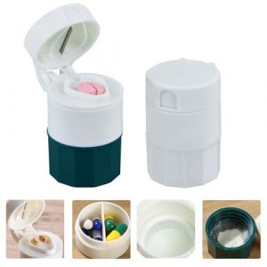 KASESSS 2 Pièces Coupe Comprimé, Coupe Medicaments Multifonction 4 en 1, Broyeur Medicament avec Compartiment de Rangement et Lame en Acier Inoxydable Ecrase Medicament Portable Broyeur Médicaments (KASESSS, neuf)