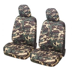 Auto Accessori Lupex A22 Housses de si&egrave;ge Auto universelles Avant et arri&egrave;re (Paire Avant, Camouflage Vert) (LUPEX SHOP, neuf)