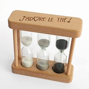 J'adore le th&eacute; ! - Sablier &agrave; Th&eacute; en Bois - 2, 3, 5 Minutes (J'adore le th&eacute; !, neuf)