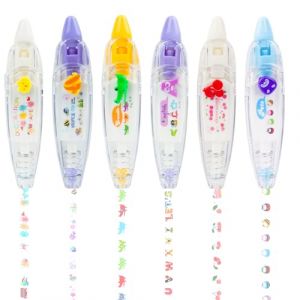 Vicloon Stylo Décoratif, 6pcs Ruban Décoratif Press Motifs Mignons, Ruban Correcteur Décoratifs Bricolage, Tape Pen de Scrapbooking Pour Papeterie De Scrapbooking Fabrication Journal (BEST-SELLER5, neuf)