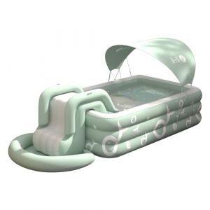 Ergocar Piscine d'Été Ombragée La Piscine Extérieure Gonflable Dispose d'un Toboggan Intégré. Piscines Hors Sol pour Enfants Et Adultes. Piscine De Loisirs pour Animations Familiales (koodosq OÜ, neuf)