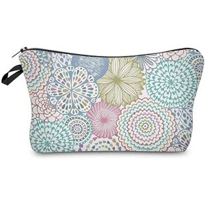 Trousse de maquillage vintage avec impression d'&eacute;l&eacute;ments de grande capacit&eacute; avec fermeture &eacute;clair lisse pour coiffeuse Durabilit&eacute; (GOLD Loong B, neuf)