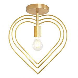 métal pendentif lumière moderne E27 Nordic Lampe de chambre à coucher en fer forgé créatif Abat-jour Lustre en forme de coeur pour salon salle à manger cuisine salle de bain cuisine chambre (xindaxin, neuf)