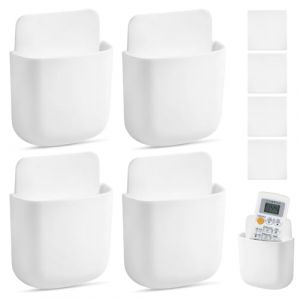 4 Pièces Télécommande Boîte De Rangement, Support de Télécommande Mural, Range Telecommande, Support pour Télécommande, Support de Téléphone Portable, pour Télécommande, Téléphone, Brosse Dents(Blanc) (simonemarket, neuf)