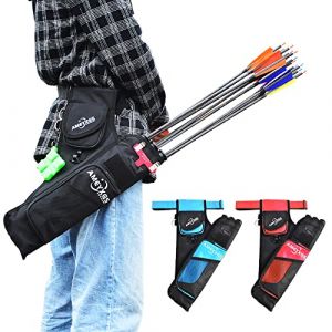 SHARROW Carquois de Tir &agrave; l'arc 3 Tubes Carquois Fl&egrave;che, Ceinture Ajustable Classique &agrave; Trois Tubes Porte-fl&egrave;che pour Fl&egrave;ches pour Arc Classique et Arc &agrave; Poulies (Noir) (AME Archery Shop, neuf)