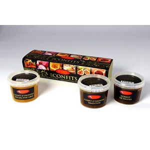 Assortiment de 3 confits de 100g : Figues - Oignon Spécial Foie Gras - Oignon Tradition (La conquête des saveurs, neuf)