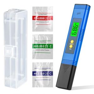 4 en 1 PH Mètre Numérique PH Testeur Testeur pH Mètre Electronique, PH -Metre 0-14 PH 0.01 Haute Précision Testeur de PH avec Écran LCD Fonction D'étalonnage Automatique pour Eau Aquarium Piscine Bleu (XinLinLiangShangMao, neuf)