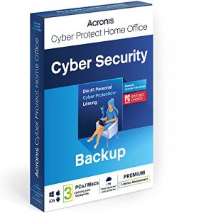 Acronis Cyber Protect Home Office 2023 | Premium | 500 Go de Stockage Cloud | 3 PC/Mac | 1 An | Windows/Mac/Android/iOS | Sécurité Internet et sauvegarde | Code d’activation – Envoi par la poste (TopBiz FR ?, neuf)