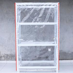 QSTGX Housse de Bo&icirc;Te de Rangement en PVC Transparent Visibilit&eacute; Claire Housse pour Ensemble de Meubles de Jardin &Eacute;tag&egrave;re pour &eacute;tag&egrave;res m&eacute;talliques avec Fermeture &eacute;clair(60x35x160cm) (FFDHDFGD, neuf)