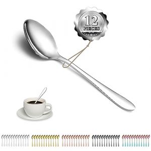 Kyraton Cuill&egrave;res &agrave; caf&eacute; 12 pi&egrave;ces, 14cm cuill&egrave;res &agrave; expresso en acier inoxydable, Cuill&egrave;res &agrave; dessert Petites mini cuill&egrave;res pour f&ecirc;te Passe au lave-vaisselle KR.108TS.S12 (Shenzhenshi Kailadun Jiajuyongpin Youxian Gongsi, neuf)