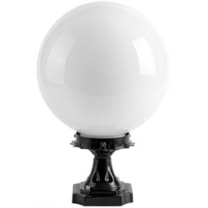 HEMOTON Luminaire Globe Extérieur Aux Intempéries pour Poteau de Jardin Lampadaire Décoratif pour Terrasse et Portail Éclairage Sphérique avec Base Aluminium (NANAU, neuf)