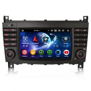 Erisin 8-Core 4GO+64GO Android 14 Autoradio GPS St&eacute;r&eacute;o pour Mercedes Benz Classe C W203 Classe CLC W203 C180 Classe G W463 7 Pouces Bluetooth 5.0 sans Fil CarPlay Android Auto Dab+ DSP WiFi 4G Canbus (ErisinofficialDVD, neuf)