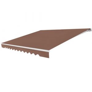 GOPLUS Store Banne Manuel 4Mx2,5M, Auvent de Terrasse Extérieur et Tissu Résistant aux UV avec Manivelle et Angle Réglable 5-35°pour Patio,Balcon,Terrasse (Marron,4x2,5M) (Augenstern24, neuf)