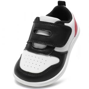 STQ KIDS Mode Basket Enfant Garcon Fille Chaussures Barefoot Facile &agrave; Nettoyer Chaussures Pieds Nus Larges pour Enfants Respirant Antid&eacute;rapant Mixte Bebe Sneakers Noir Rouge 20 EU (HKR Official Store, neuf)