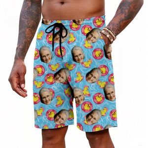 Maillot de Bain Personnalisée de Visage drôle de Photo Shorts de Bain Personnalisable Calecon de Bain Homme Slip de Bain hawaïenne Boxer de Bain Homme Petit ami Mari Cadeau (Custom Gift shop, neuf)