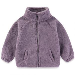 Veste en polaire Sherpa pour enfants, manteau &agrave; zip pour b&eacute;b&eacute;s gar&ccedil;ons et filles, &eacute;paisse et chaude, v&ecirc;tement d'ext&eacute;rieur 1-6 ans (Gajaous, neuf)