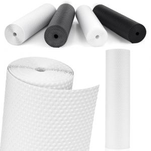 MooiFun Tapis Frigo en EVA, Tapis Fond de Tiroir Antiderapant Non-adhésif, Plastique Tapis pour Refrigerateur Placard Etagere, Protection pour Meuble Camping, sous Evier Cuisine (Blanc/40cm x 610cm) (MooiFun EU, neuf)