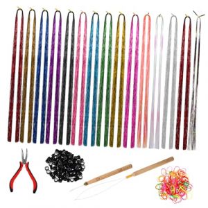 SAFIGLE 1 Ensemble D'Extensions De Cheveux En Fil D'Or Mèches De Cheveux Kit De Guirlandes Extensions De Cheveux Kit D'Extensions De Cheveux Mèches De (Grand Di, neuf)