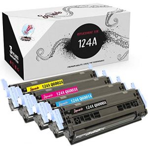 Squuido 4 Cartouches de Toner 124A compatibles avec HP Color LaserJet 1600 1600n 2600 2600n 2600dn 2605 2605d 2605dn 2605dtn CM1015 CM1017 MFP | Haut Rendement 2500/2000 Pages (SOKANA, neuf)