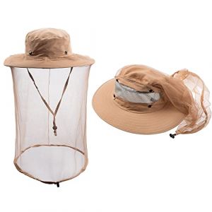 ZffXH Chapeau Anti Moustique, Chapeau Moustiquaire, Chapeau Apiculteur, Chapeau De Soleil D'&eacute;t&eacute; en Maille Safari pour Le Camping Et La P&ecirc;che avec Filet Et Voile pour Homme Et Femme (KCEU, neuf)