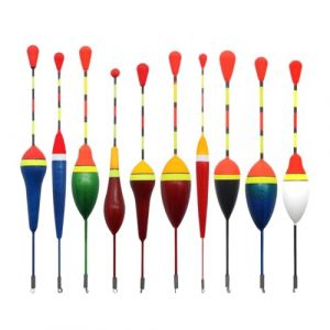 RAMGLYO 10 pcs. Poste de pêche, flotteur pour truites, flotteur pour la pêche, kit de pêche avec flotteur, flotteur en balsa, bouchon en liège, bouchon de pêche (0,6-4,5 g) (ZHANG QING DE DIAN, neuf)