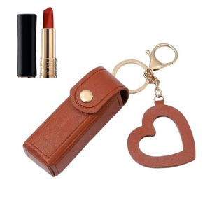 Petite trousse à rouge à lèvres, trousse à rouge à lèvres, support de maquillage, étui en PU pour rouge à lèvres, pendentif en forme de cœur, pour parfum, vernis à ongles, sac à main, anniversaire, A (niexuy, neuf)