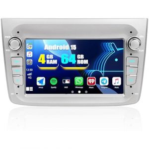 CAMECHO [8-Core 4+64G] Android 15 Autoradio pour Alfa Romeo Mito 2008-2016, DSP Carplay sans Fil Navi, 7" Ecran Tactile Bluetooth Radio Auto avec WiFi GPS FM/RDS Mirror Link 2*USB+Canbus+Mic (Icamecho, neuf)