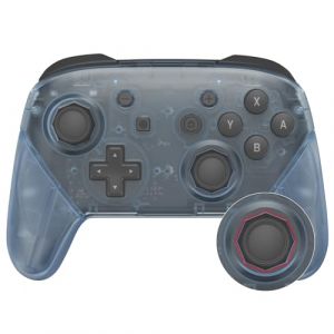 eXtremeRate Coque de Remplacement pour Nintendo Switch Pro Manette, Coque Avant avec Trou de Joystick Octagonal, Etui Arrière avec Poignées Grips pour Manette Switch Pro Bleu Glacier (Easequote-Store, neuf)