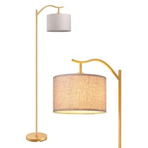 EDISHINE Lampadaire sur Pied Salon, Lampe à Arc Abat-Jour en Lin Réglable, E27 Ampoule(2700K Blanc Chaud) Incluse, Interrupteur au Pied, luminaires intérieur pour Salon, Chambre, Bureau, Hôtel (DewenwilsDirect, neuf)