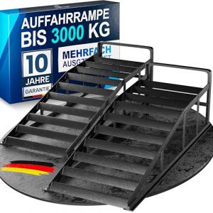 WERKTHOR Rampes Voiture M&eacute;tal [Lot de 2] &ndash; Rampes Haute R&eacute;sistance <3t pour Tout Terrain &ndash; Rampe de Voiture Antid&eacute;rapante pour Levage S&eacute;curis&eacute; (Kindaholz, neuf)