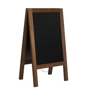 Panneau publicitaire exterieur en bois. Lourd et stable-16kg!- étanche - coupe-vent - Chevalet Stop Trottoir pour restaurant- Double Face (118x65- 12 kg, résistant aux intempéries) (ALIJE, neuf)