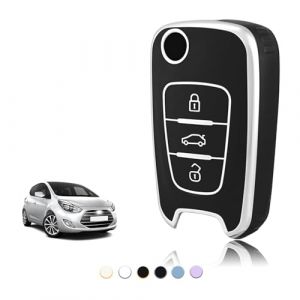TOOMUME Coque Cl&eacute; TPU, Etui Cl&eacute; &Eacute;tui Cl&eacute; Adapt&eacute; pour Hyundai i10 i20 i30 i40 ix20 ix30 ix35 Elantra Avante Kia Sportage Rio Ceed Picanto, Couvre Clef Cache Cle Voiture Tel&eacute;commande - Flip Key (TOOMUME, neuf)
