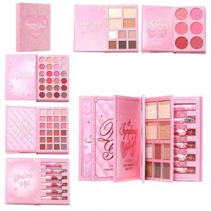 Palette De Maquillage De Voyage | Maquillage Des Yeux Style Livre - Palette De Fards &Agrave; Paupi&egrave;res Avec Blush, Highlighter Et 6 Gloss &Agrave; L&egrave;vres - Pour Voyage, Soir&eacute;e, Photographie Et &Eacute;v&eacute;nement (gintzita, neuf)