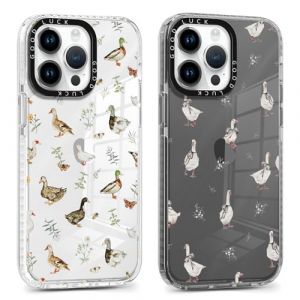 Saqmkil 2 Pi&egrave;ces Coque pour iPhone 14 Pro, &Eacute;tui de Protection avec Aesthetic Design Animaux Motif, TPU Silicone Transparente Femme Fille Housse Etui Bumper Cover pour iPhone 14 Pro 6,1'' - Canard (HEILALA VANILLA, neuf)